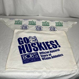 UConn University of Connecticut Huskies Logo Fan Rally Towel & Whole Foods Scarf